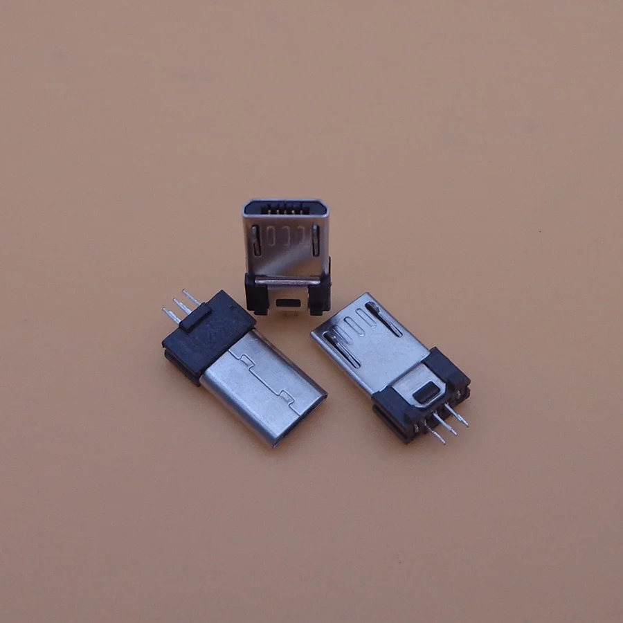 

10-1000Pcs For DIY Welding Type Tail Charging port Mobile Phone Micro USB Connector socket Type B 5Pin Male Plug Wire Solder
