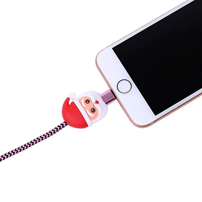 Рождественский протектор USB кабеля для iPhone6 7 8 X органайзер управление линией