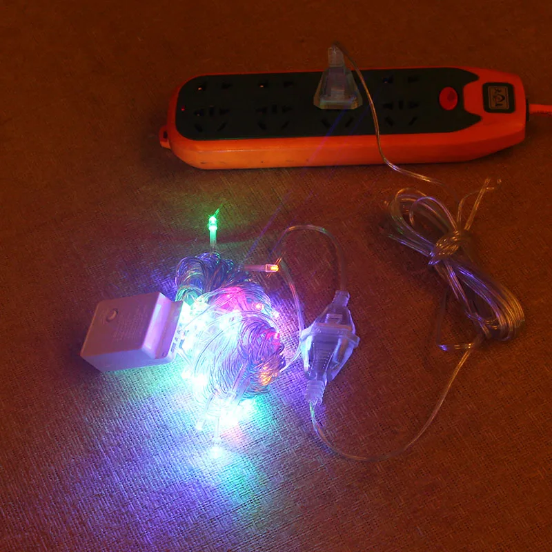 3 м 220 В ЕС США штекер прозрачный удлиненный провод Рождественские огни гирлянда