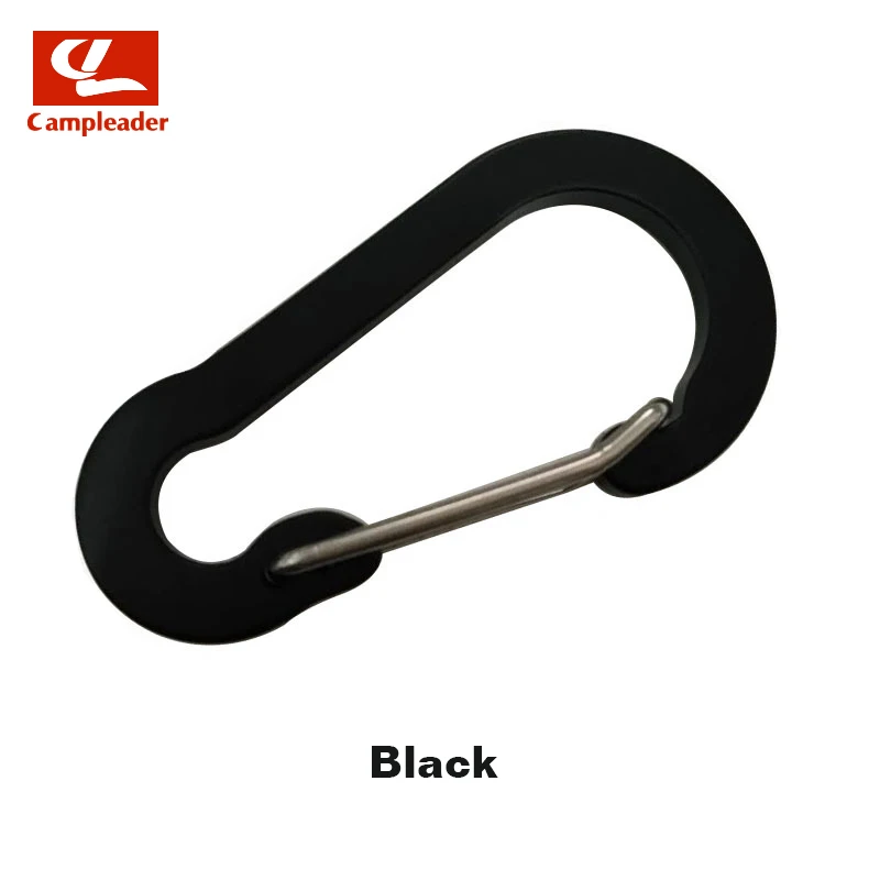 Black 5 шт. 5# тыквенный плоский алюминиевый сплав Карабин Для Кемпинга цветной проволочный брелок пружинный крючок Открытый Дорожный набор CL273 - Цвет: Black