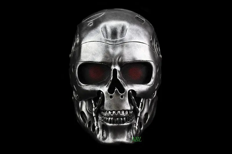 Череп Терминатора страйкбол на все лицо шлем маска Ужас CS Хэллоуин защитный