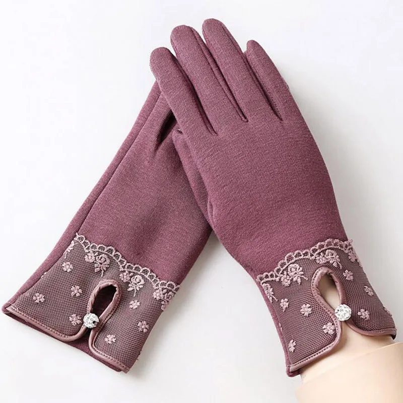 Модные женские кружевные Спортивные Перчатки для фитнеса и велоспорта зимние