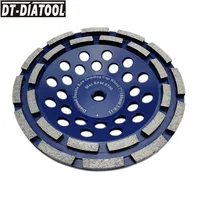 DT-DIATOOL 1pc Premium Double Row Diamond Grinding Cup Wheel 5/8-11 thread for Concrete Brick Hard Stone Granite Dia 7inch/180mm