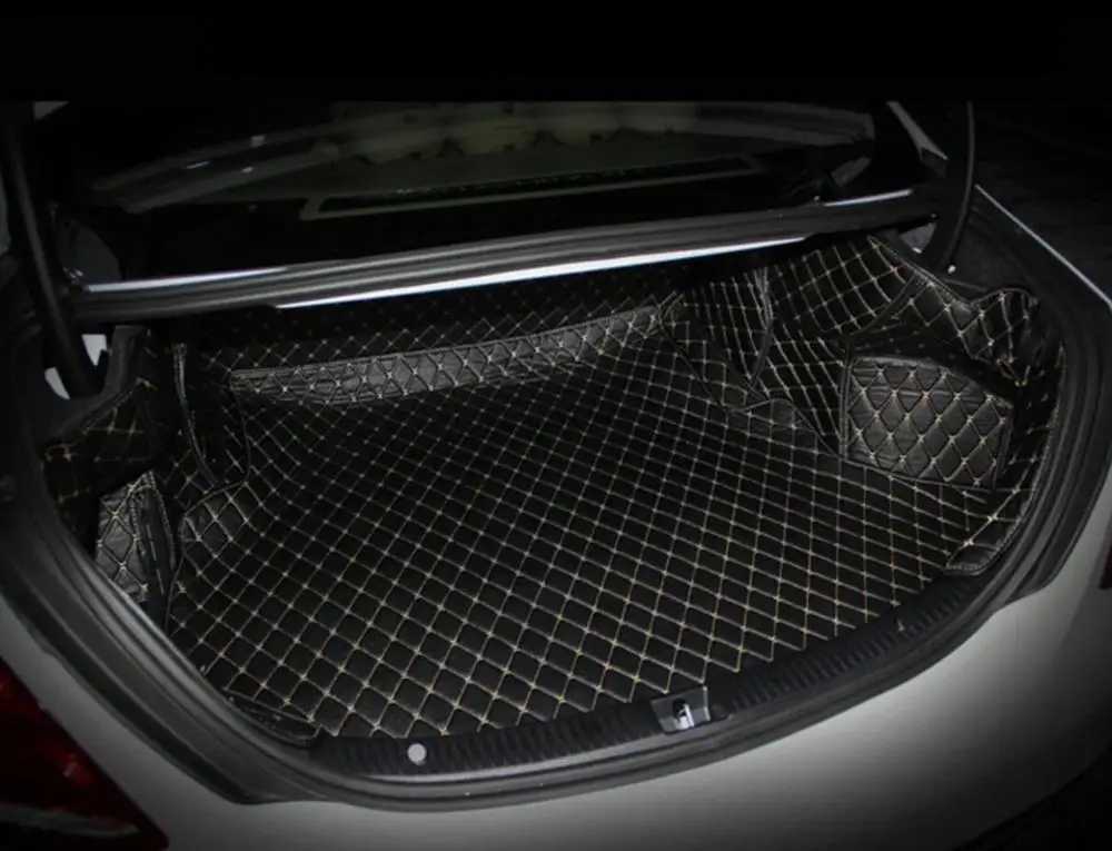 Волоконно кожаный коврик для багажника автомобиля mercedes benz w205 c180 c200 c250 c300 2015 2016 2017