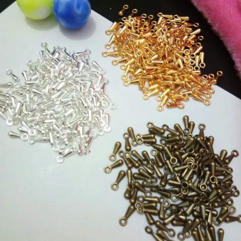 Маленькие бусины-капельки 7 мм из сплава Hot200pcs для ожерелья браслета обжимных