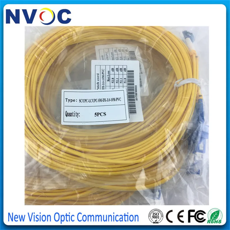 10 шт./пакет 10M SM DX SC/UPC LC/UPC оптоволоконный патч корд Одномодовый Дуплекс ПВХ