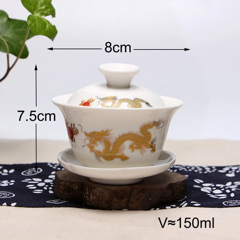 Высококачественный чайный сервиз gai wan чайные сервизы из костяного фарфора Dehua gaiwan чайный фарфоровый чайник чайный сервиз для путешествий красивый и легкий чайник