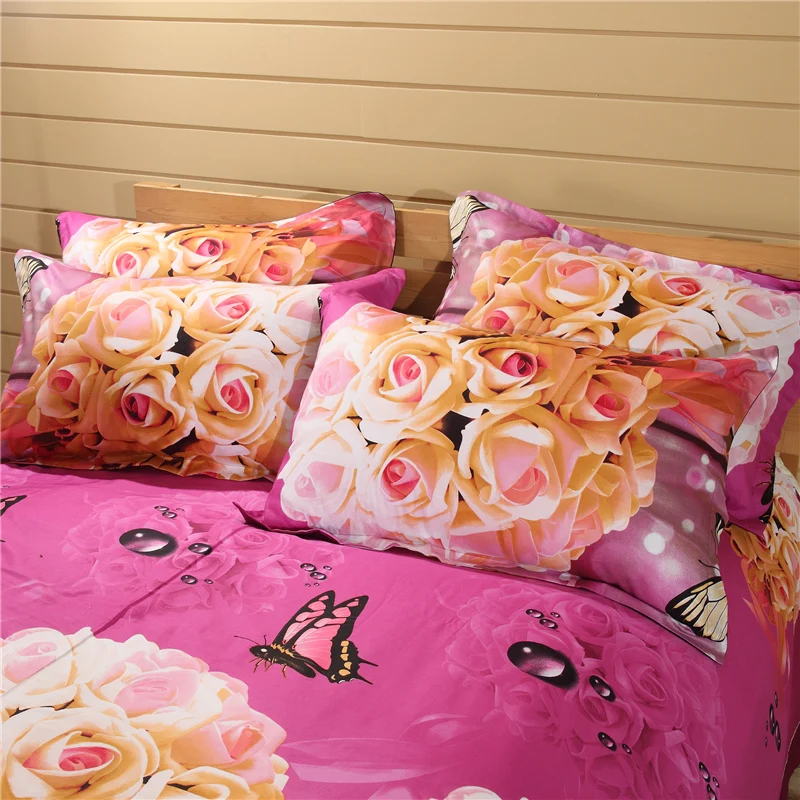 Комплект постельного белья с красивым цветочным принтом свадебная простыня