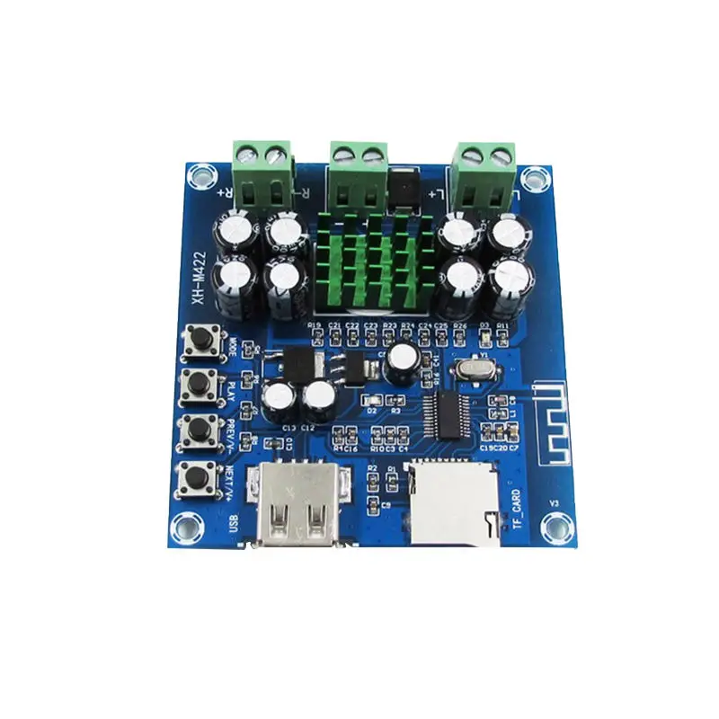 Tpa3116D2 Bluetooth Плата усилителя двухканальный 50 Вт + Dc 12 24 В поддержка tf карты u диск