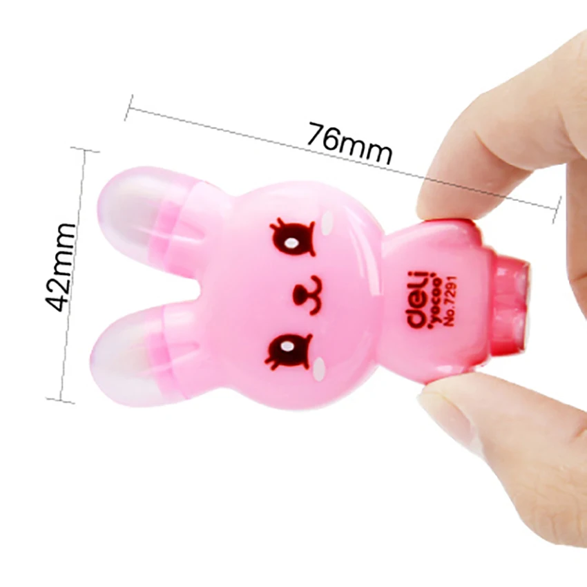 Кролика Форма Корректирующая лента с верхней частью ластика 5 мм x 6 м белый перо