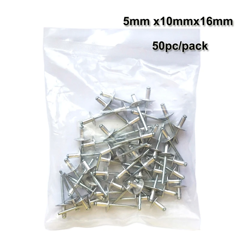 

50pc/pack Large Flange Pop Rivets Aluminum Dome Head Blind M5mmx10mmx16mm rivet