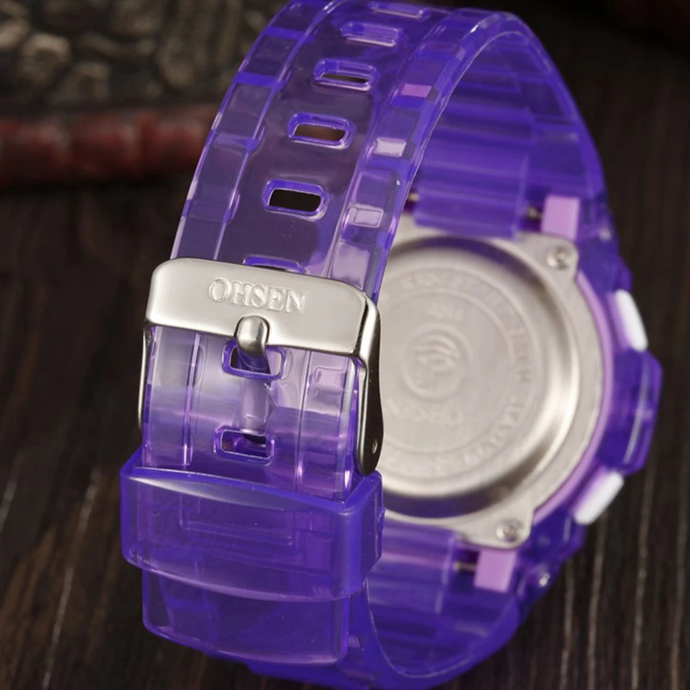 Модный бренд OHSEN повседневная цифровая силиконовая лента детские часы LED