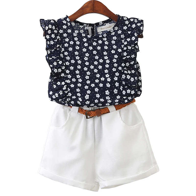 

Summer Girls Clothing Sets Casual Children Clothes Flower T-shirt and Pants Girls Clothing Sets Kids Clothes For 3-7 Years Old