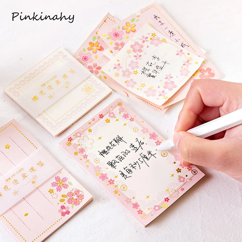 20 шт./книга креативная розовая серия sakura самоклеящаяся памятка клейкая