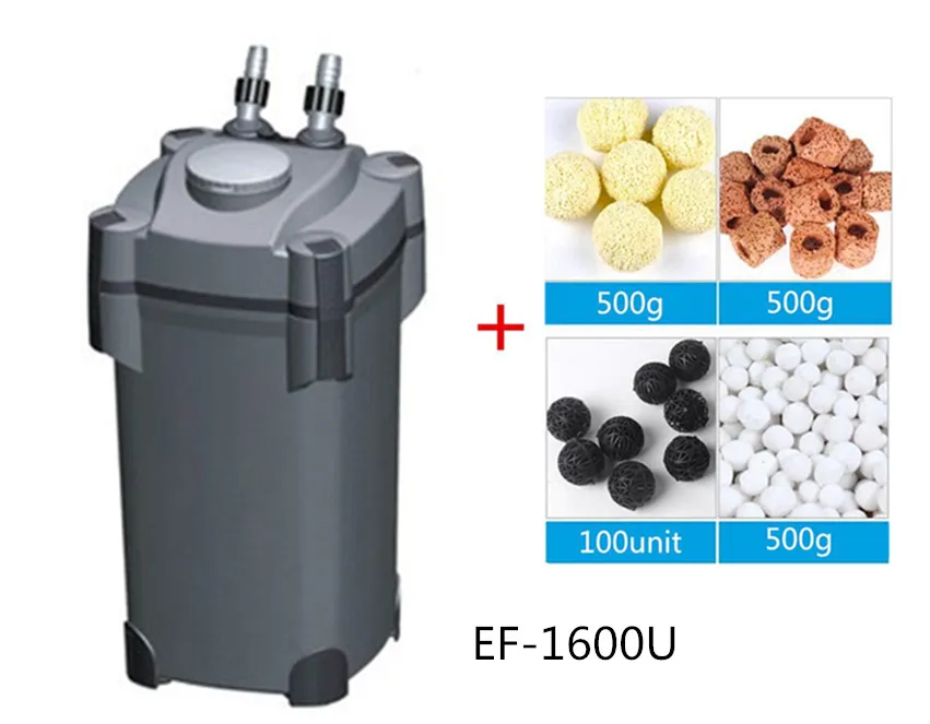 EF-1600U a set RESUN Аквариум Внешний фильтр ведро три в одном резервуар для воды фильтр статический аквариум трава цилиндр оборудование - Цвет: EF-1600U a set