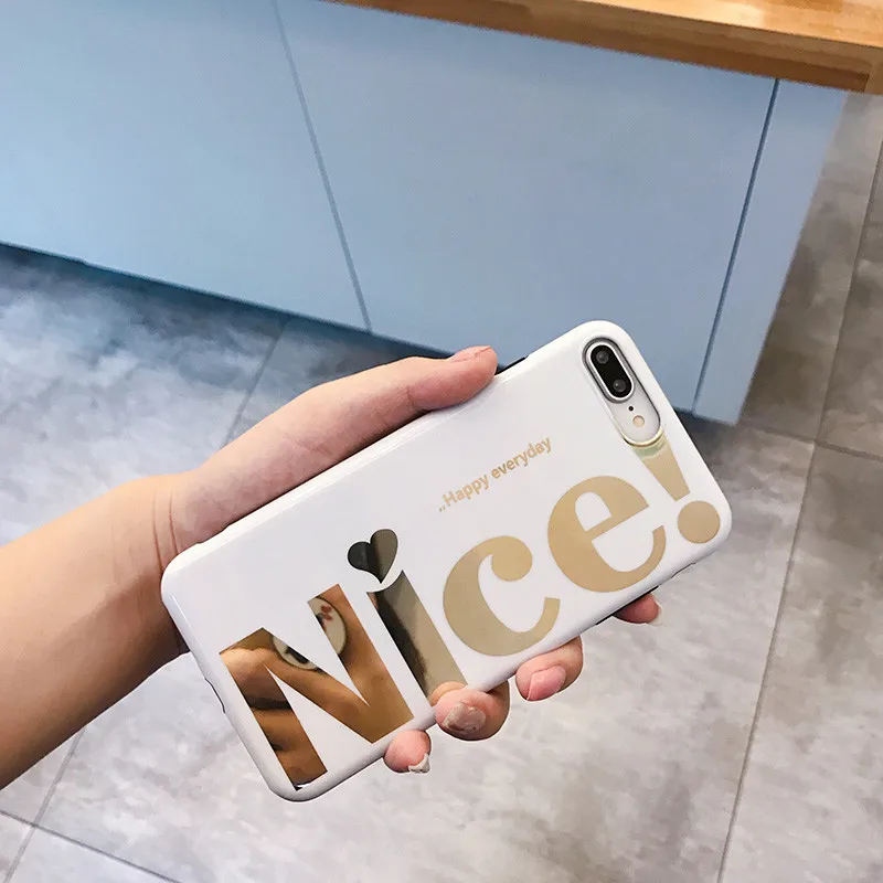 Блестящий зеркальный чехол JAMULAR с надписью Nice для iPhone XS MAX XR мягкий силиконовый