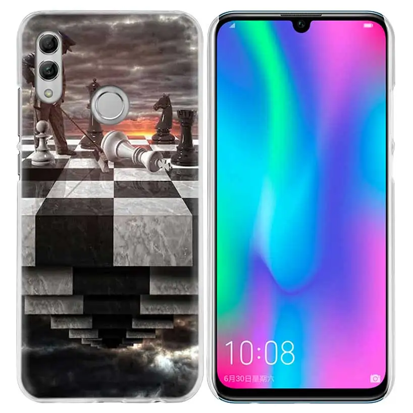 Черный и белый чехол для huawei Honor 8X Y9 20 9 10 Lite Play 8C 8A Pro V20 20i Y6 Y7 Y5 жесткий чехол для телефона из поликарбоната