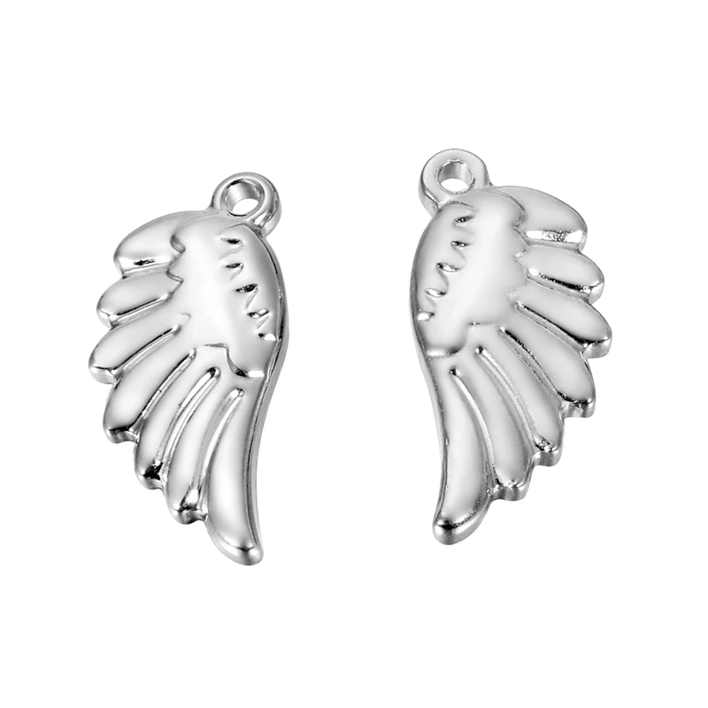 5 шт нержавеющая сталь Двусторонняя подвеска крыло Ангела для ювелирных изделий