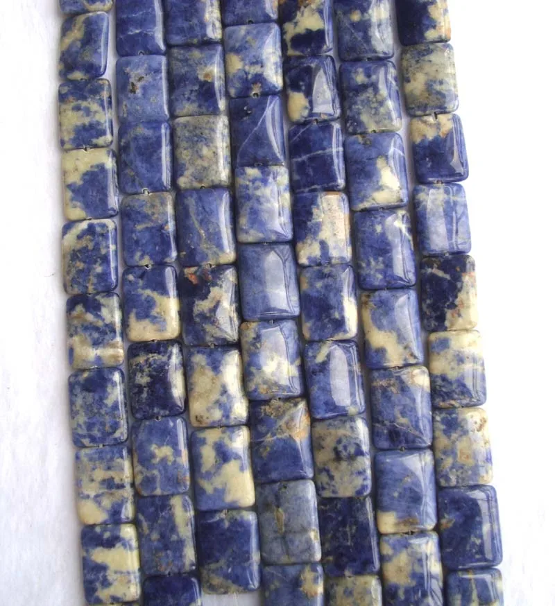 Natural Sodalite Flat Rectangle Shape 15*20mm Loose Beads For Jewelry Making DIY Bracelet Necklace Earrings | Украшения и