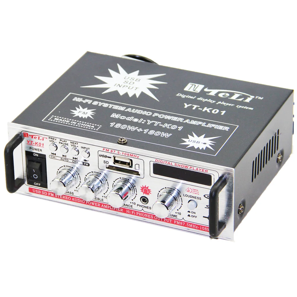 Тели YT-K01 профессиональный USB SD FM hi-end Fi стерео усилители поддержка выход на