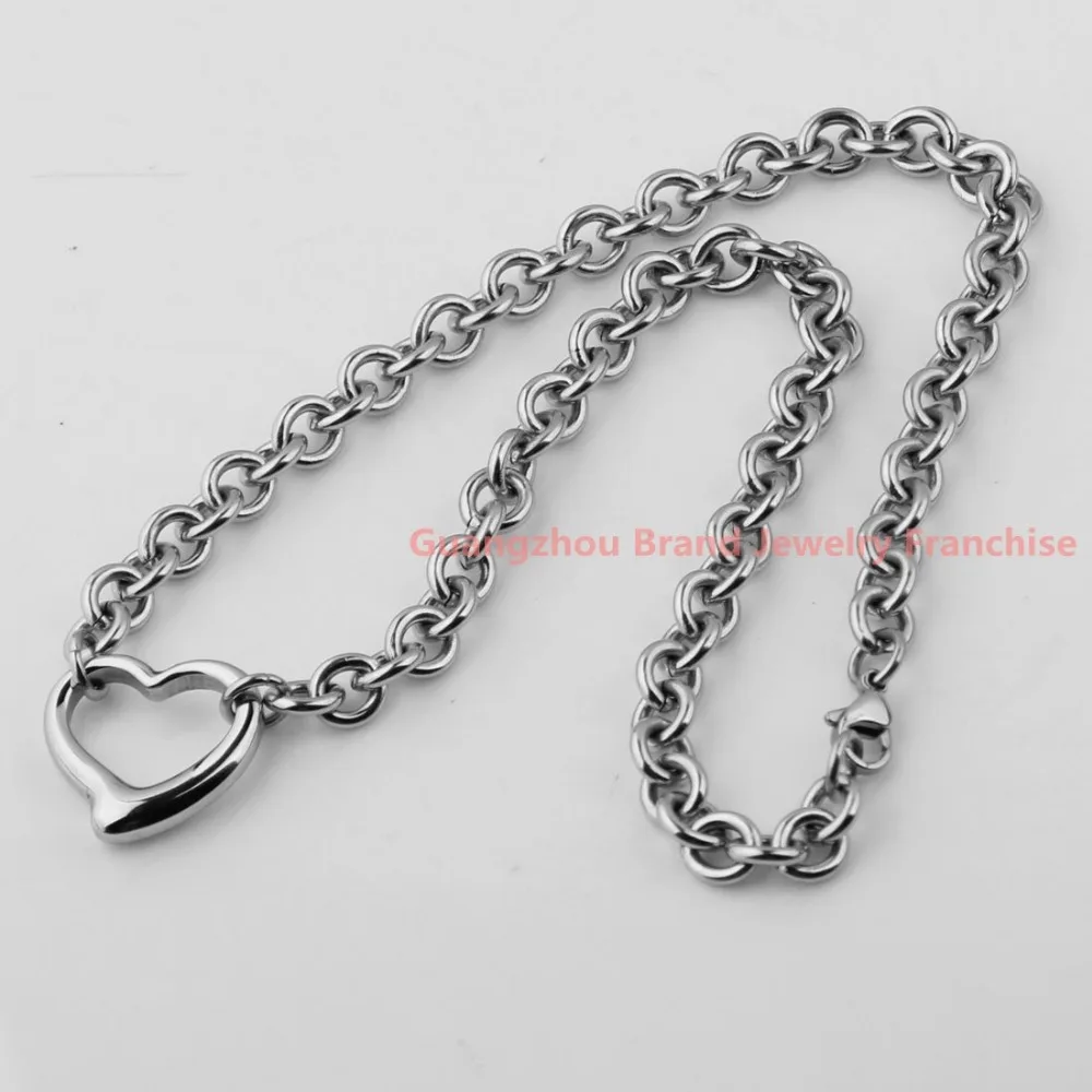 Ювелирный Набор для женщин 18 &quotожерелье + 8&quot браслетов серебряный цвет сердца