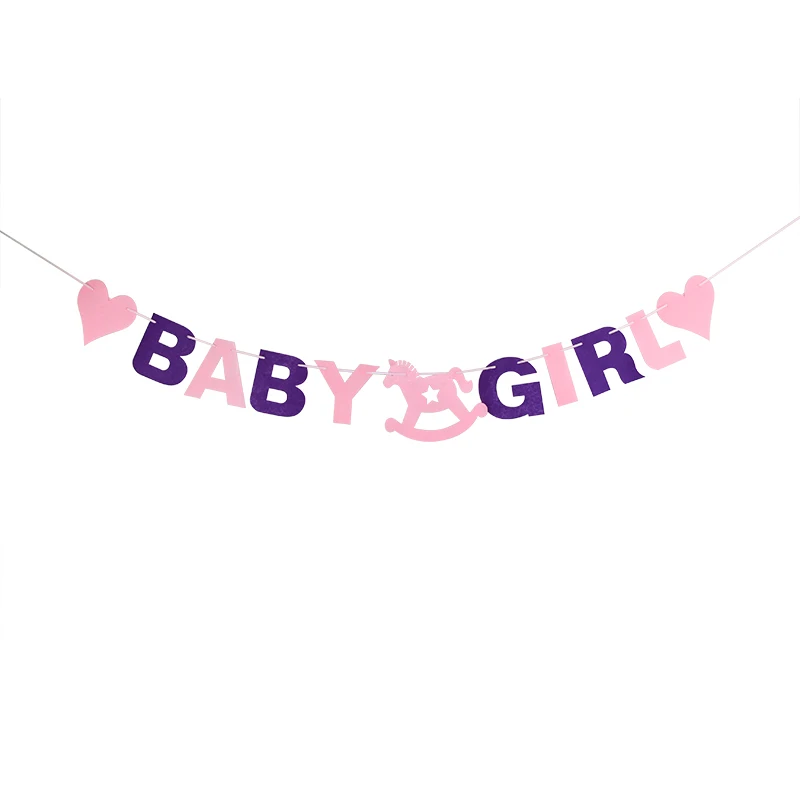 baby girl Одноразовая посуда для мальчиков или девочек, кружки, тарелки, салфетки, скатерть, гирлянда для вечеринки в честь рождения - Цвет: baby girl
