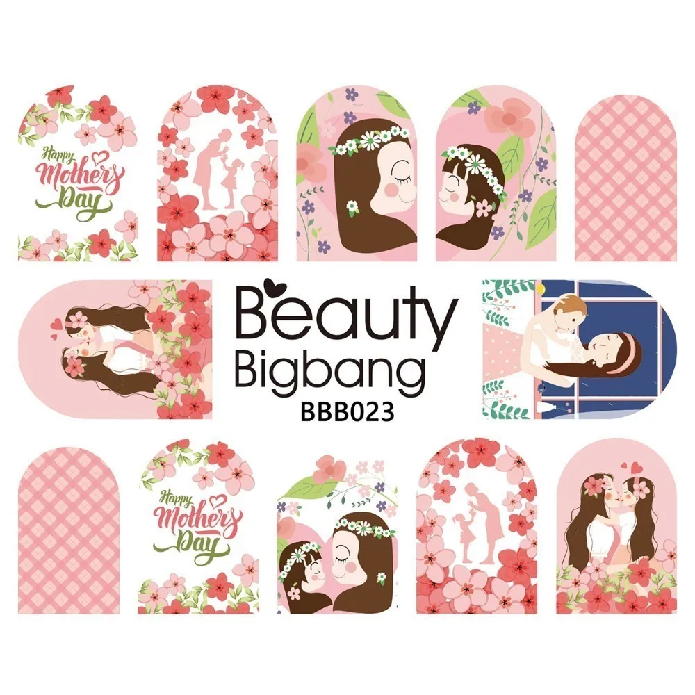 23 BeautyBigBang 1 лист наклейки для нейл-арта s наклейки Дизайн тропический Фламинго лист ананаса украшение для нейл-арта стикер - Цвет: 23