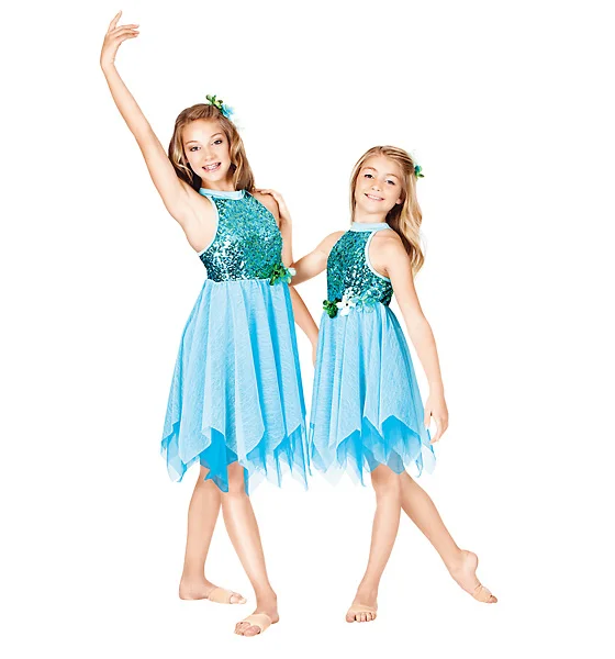 Голубые профессиональные Балетные костюмы балетные платья для девочек детское