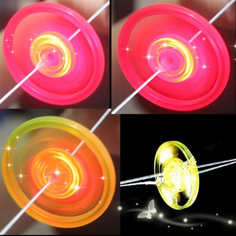 

2018 New Juguetes Hand Pull Luminous Flashing Rope Flywheel Toy Led Light Up Toys Novelty For Children's Birthday Funny Gift