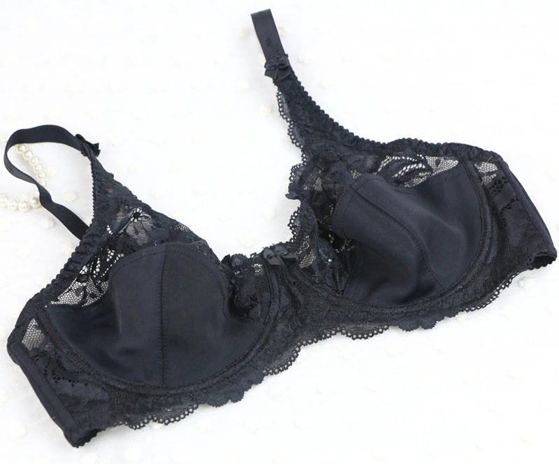 Плюс Размеры чашки Для женщин пикантные неприкрытая кружевной бюстгальтеры 38DD