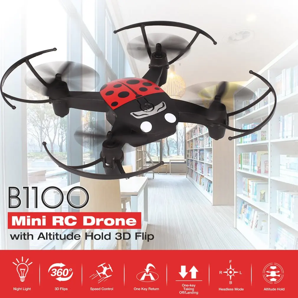 B1100 2.4Ghz Mini Pocket RC Quadcopter Drone Aircraft Altitude Hold One Key Return Headless Mode 3D Flip Take Off | Игрушки и хобби