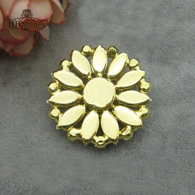 44 мм стекло * Смола Золотой цветок аппликация цепь Кристаллы Стразы для свадьбы