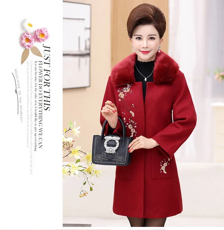 Женское пальто повседневное с карманами и вышивкой|Женские пальто| |