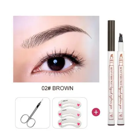 color 2 set Drxiner карандаш для бровей, микроблейдинг, тату-ручка для бровей, тонкий эскиз, жидкая ручка для бровей, водостойкая тату, прочный карандаш для бровей - Цвет: color 2 set