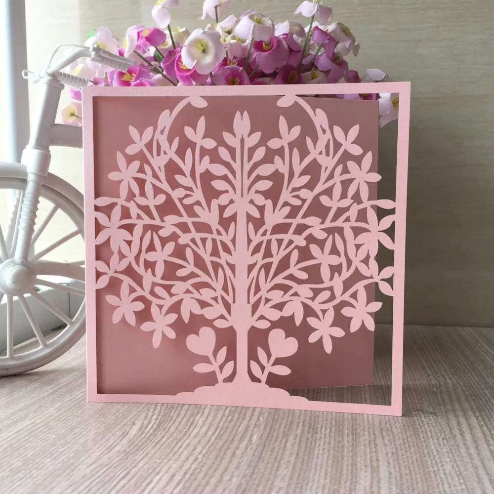 35 шт. рисунок дерева с днем рождения пригласительная открытка на день свадебное