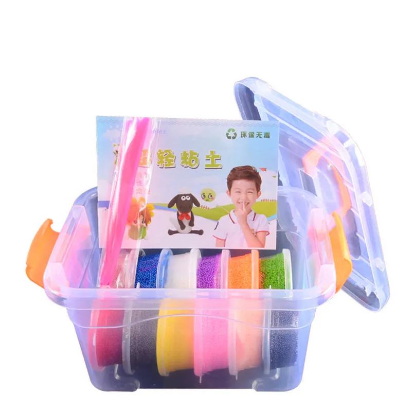 12 color snow clay 12/24/36 Цвета сохнущая на воздухе светильник Slime набор глины для моделирования мат для прыжков детей игрушки Пластилин для лепки "сделай сам" Снежная Пластилин полимерной глины игрушка - Цвет: 12 color snow clay