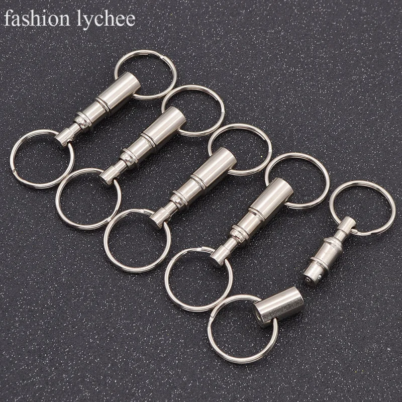 Модный lychee серебряный цвет быстросъемный Съемный брелок для ключей для автомобиля портативный для мужчин и женщин