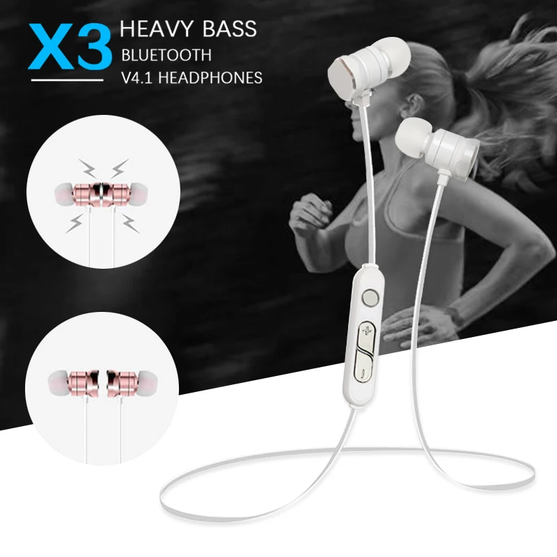 Новые X3 Беспроводные Bluetooth Наушники V4.1 стерео Бас Спорт бег Гарнитура