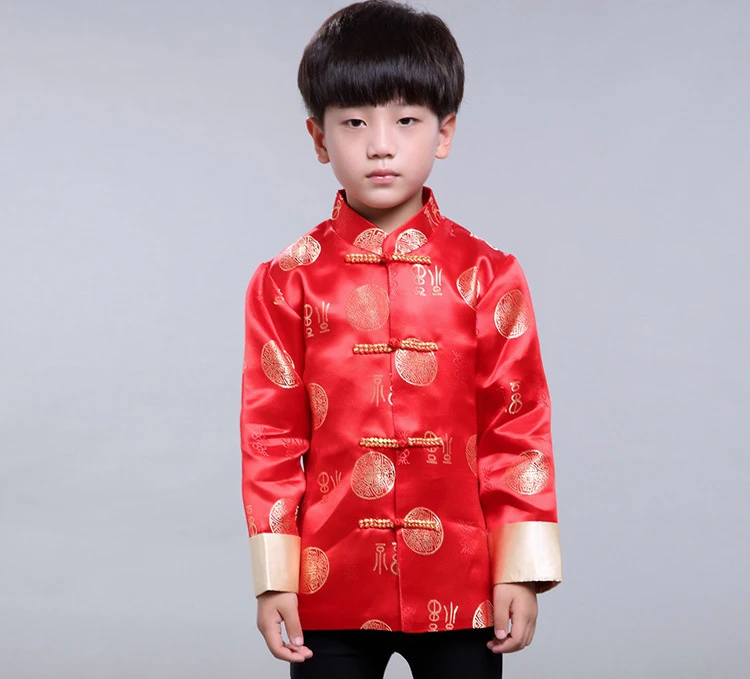 ActhInK/новое пальто для мальчиков Hanfu вечерние костюмы в китайском стиле для мальчиков Детская Новогодняя одежда в китайском стиле традиционное китайское весеннее пальто для мальчиков