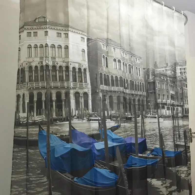 Венеция узорная занавеска для душа стильная семейная ванная кольцо легко