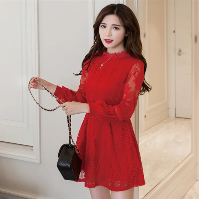 Летнее платье новинка женская одежда модное кружевное облегающее однотонное