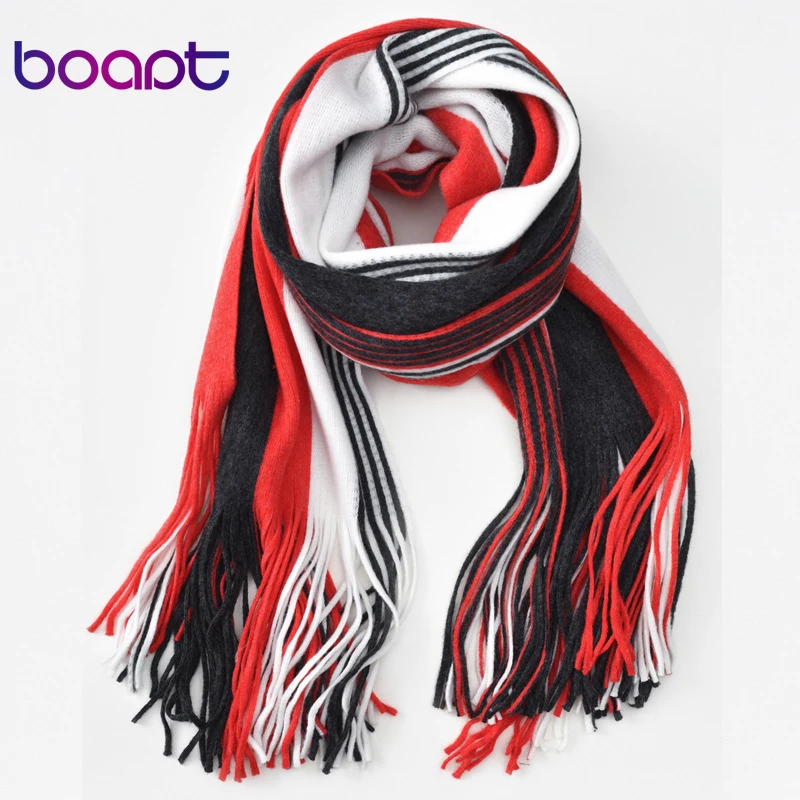 [boapt] полосатый плед люкс бренд марочный открытый зимний шарф мягкий кашемир