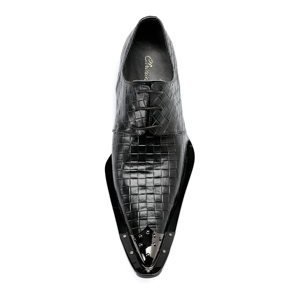 Модные итальянские мужские туфли оксфорды черные свадебные классические из