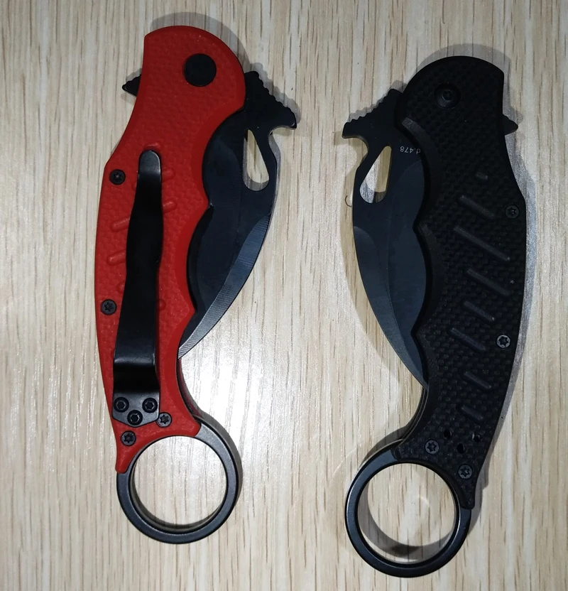 

Folding knife 440Cblade G10 handle Outdoor Training Karambit Claws Camping Outdoor Rescue Survival Knives EDC Tools