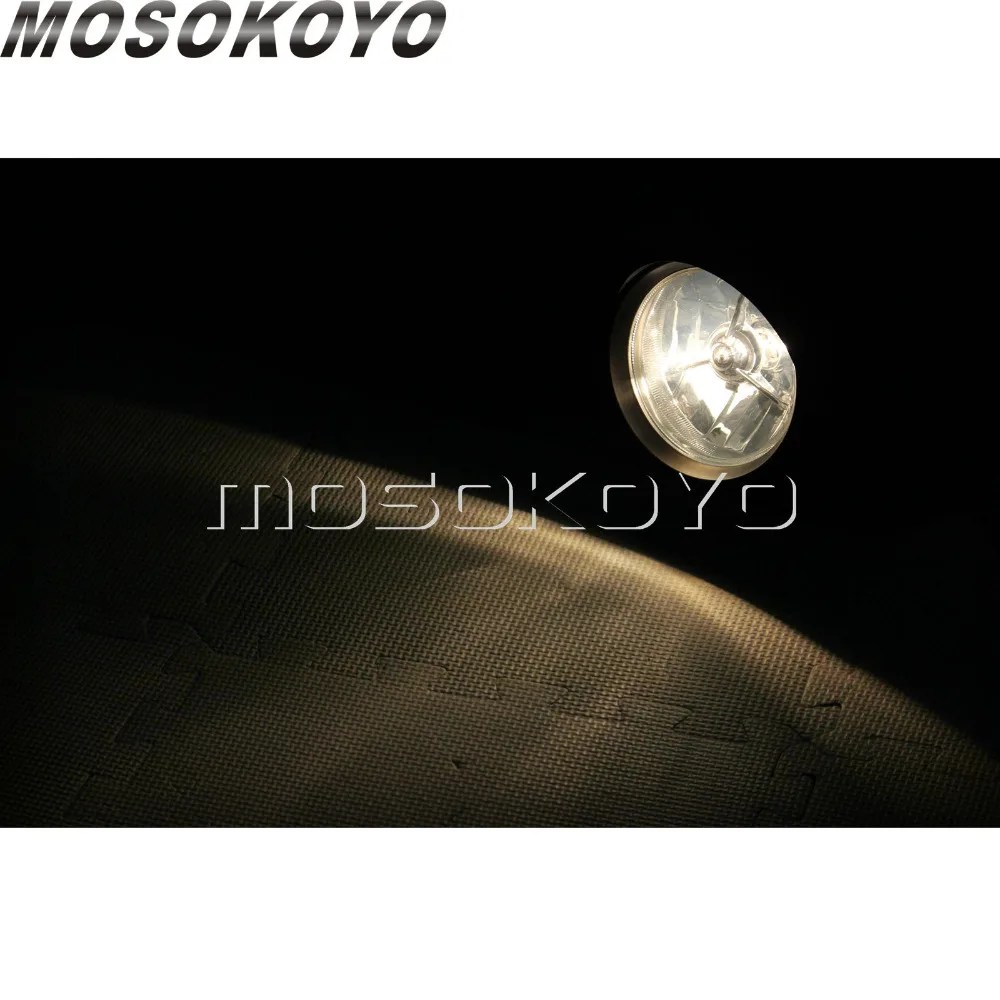 Хромированная передняя фара для мотоцикла H4 12V 60/55W с высоким и низким светом для Harley Кафе Racer Chopper Sportster с нижним креплением