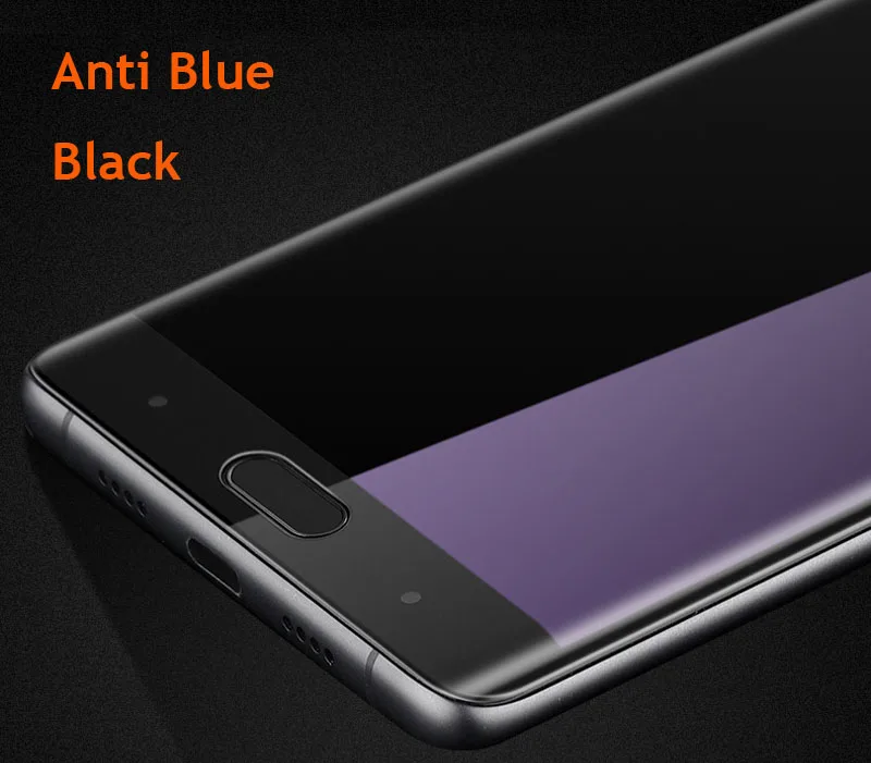 Anti-Blue Black 2 шт полное покрытие 9H 3D изогнутые края закаленное стекло для xiomi Xiaomi Mi Note2 Note 2 Защита экрана анти синий луч защитная пленка - Цвет: Anti-Blue Black