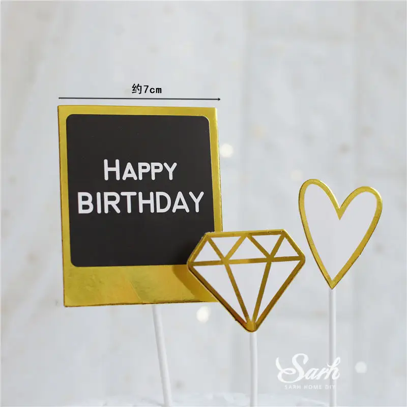 Daimond bitrhday B Ins Принцесса Принц украшение Корона Свадебный Торт Топперы пара принадлежности для юбилейной вечеринки день Святого Валентина выпечки сладкие подарки - Цвет: Daimond bitrhday B