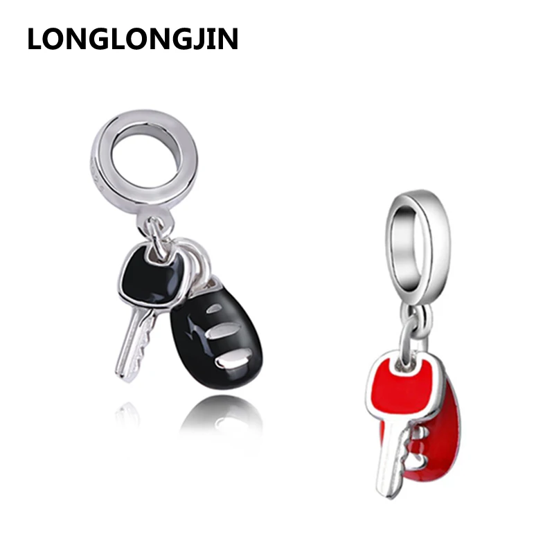 Новое поступление цвет эмали ключа автомобиля Талисманы Серебро 925 браслет Шарм