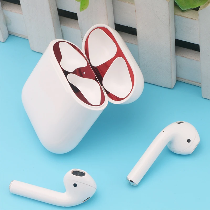 Наклейка для защиты от пыли Apple Airpods 2 1 металлическая наклейка против грязи AirPods