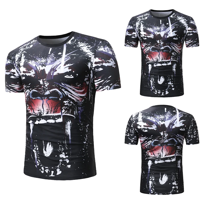 Мужская брендовая Повседневная футболка с коротким рукавом и 3D Цифровым принтом